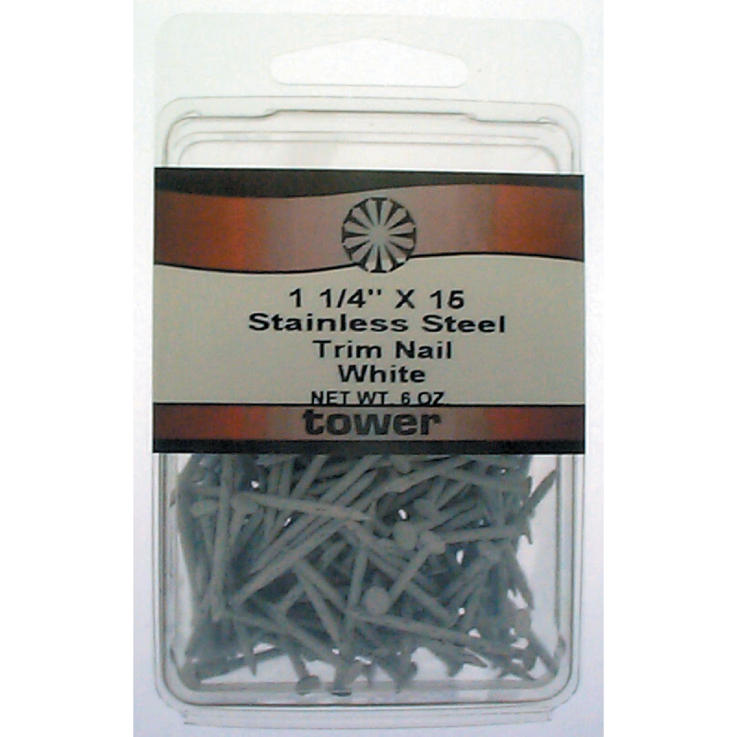 Hillman Anchor Wire 1-1/4 In. 15 ga White Stainless Steel Trim Nails (5 Ct., 6 Oz.) Image 2