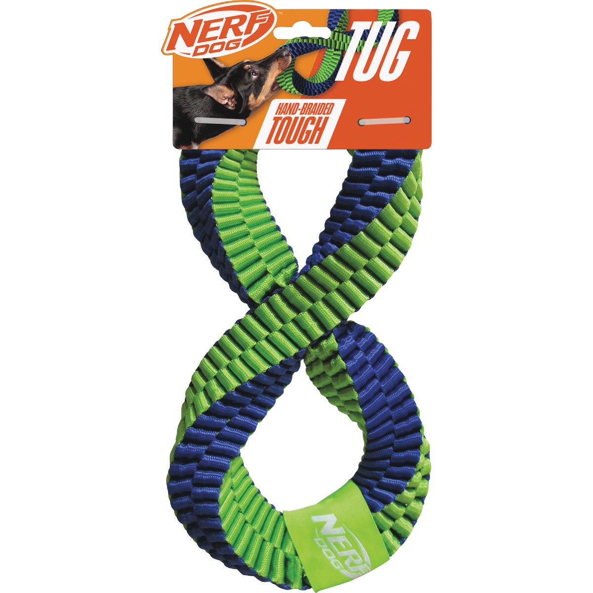 Nerf Dog 12 In. Nylon Square Braided Twisted Infinity Tug Dog Toy