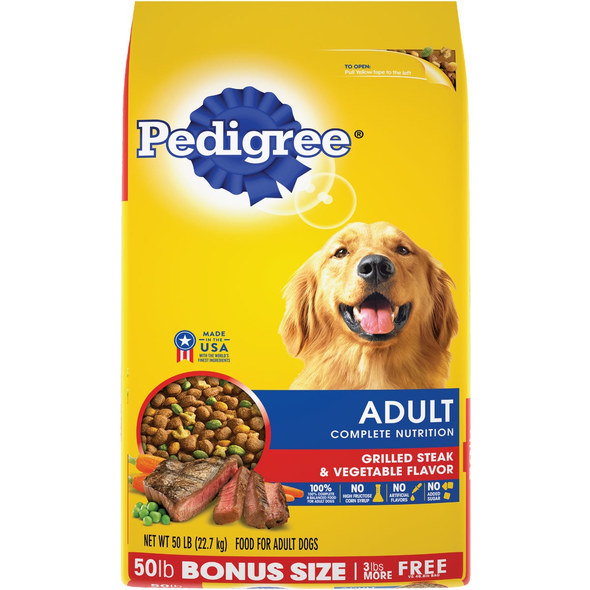 Pedigree Complete Nutrition 44 Lb. Grilled Steak & Vegetable Adult Dry Dog Food Image 1