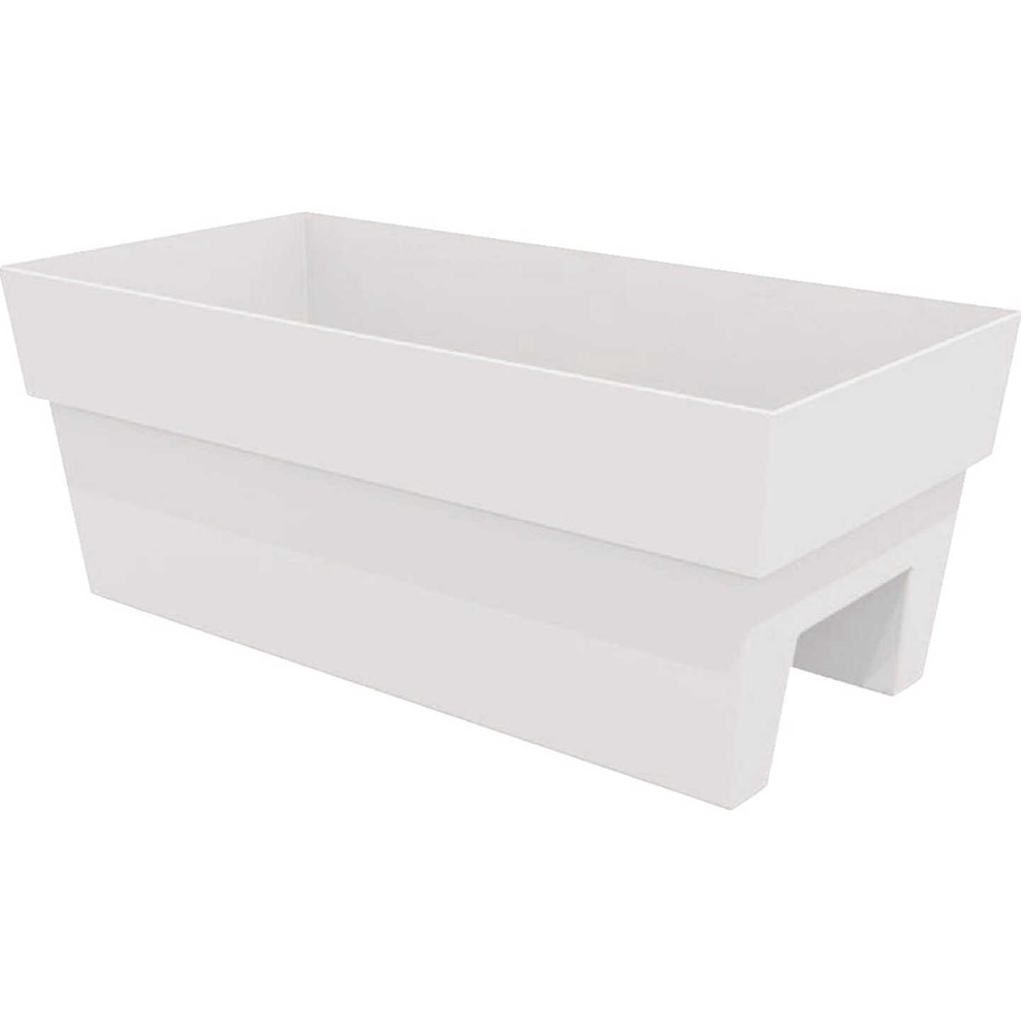 Bloem Finley 24 In. W. Recycled Ocean Plastic Casper White Rail Planter Image 1