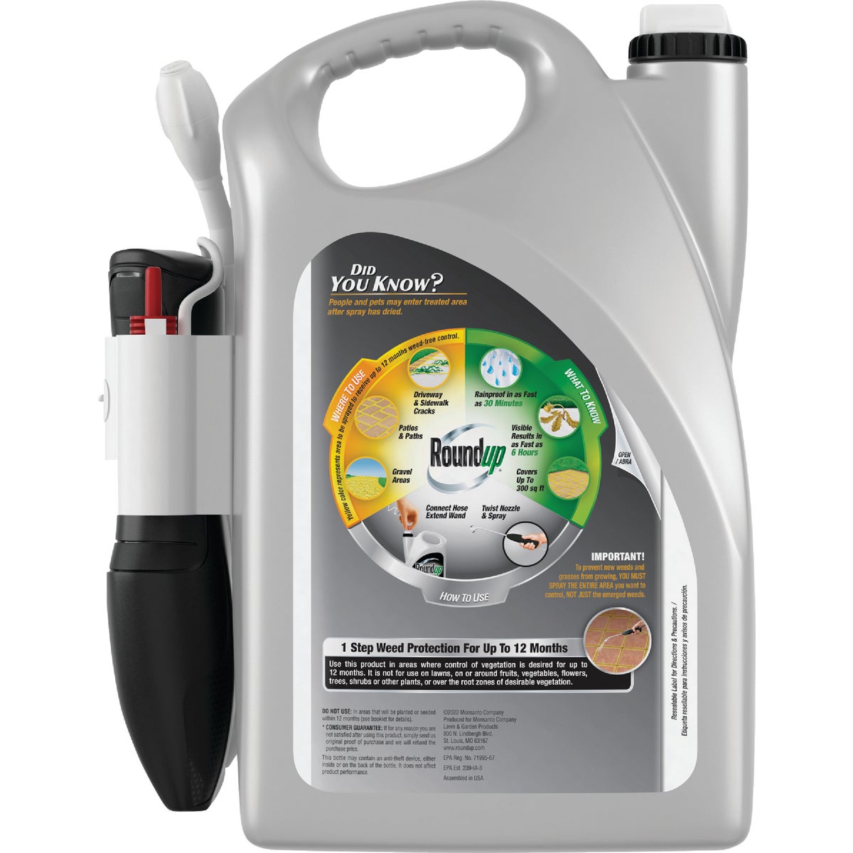 Roundup Dual Action 365 1 Gal. Exclusive Formula Weed & Grass Killer with Comfort Wand Image 9