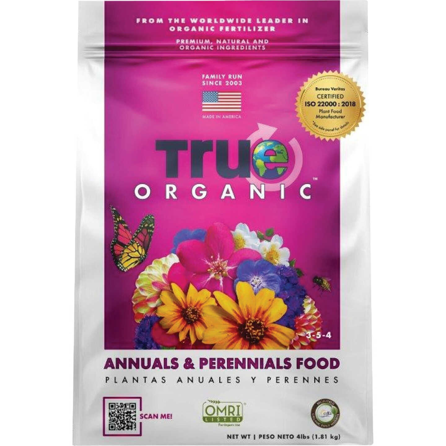 True Organic 4 Lb. 3-5-4 Annuals & Perennials Dry Plant Food Image 1