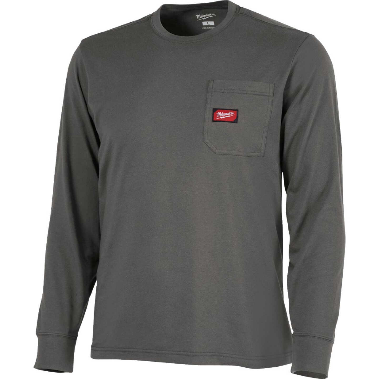Milwaukee GridIron 2XL Gray Long Sleeve Heavy-Duty Pocket T-Shirt Image 1
