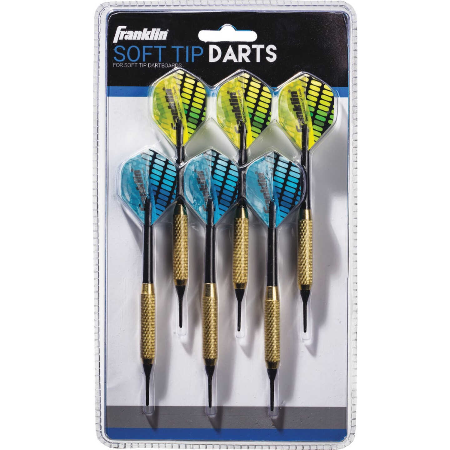 Franklin Brass-Coated Steel 18 Gm. Soft Tip Dart Set (6-Pack) Image 1