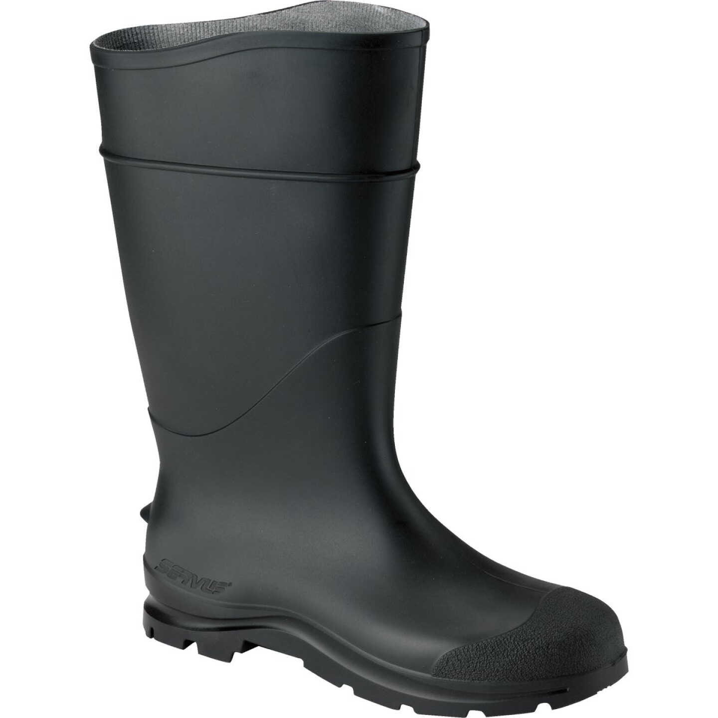 Servus Men's Size 7 Black Plain Toe PVC Rubber Boot Image 1