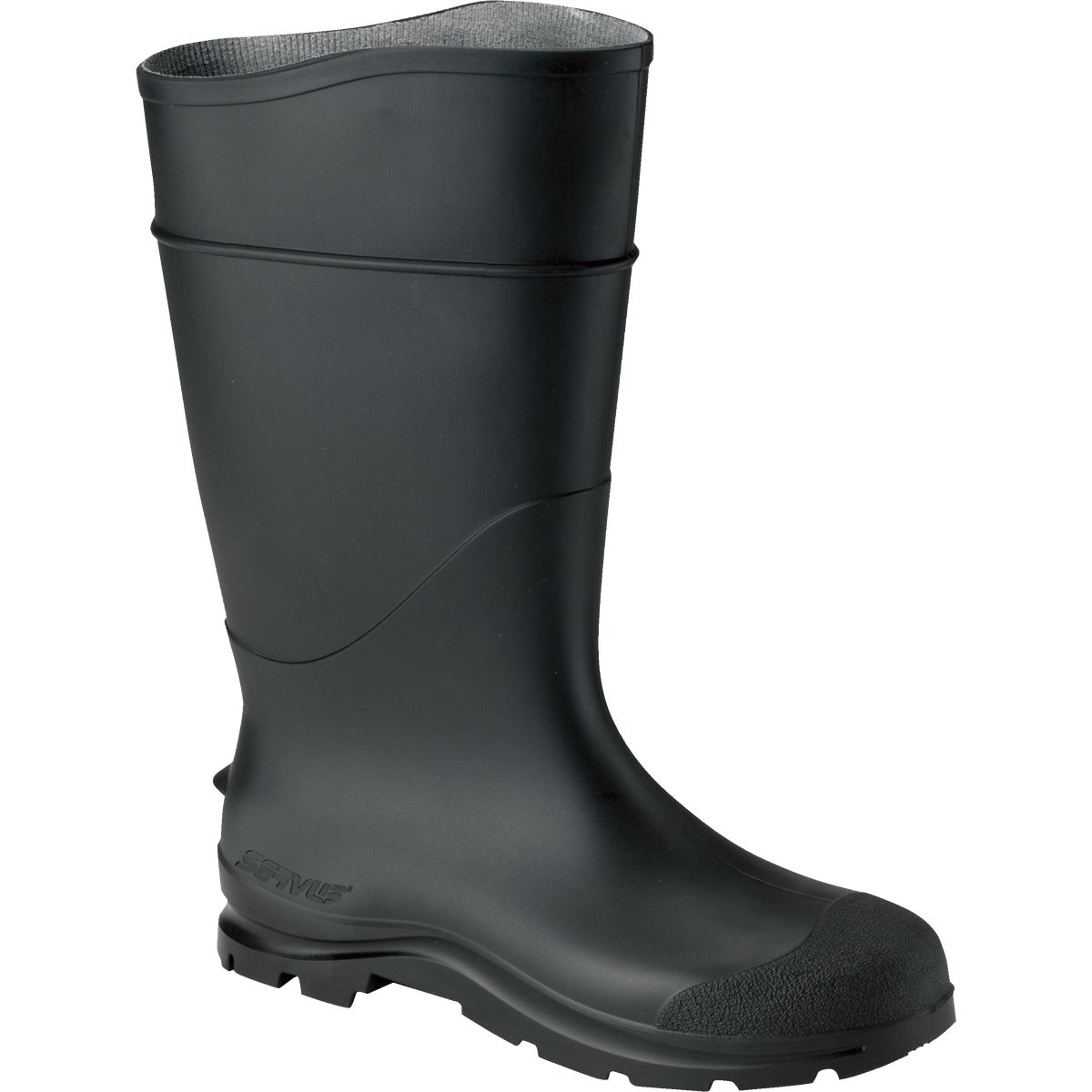Servus Men's Size 11 Black Plain Toe PVC Rubber Boot