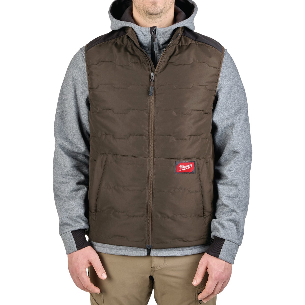 Milwaukee FREEFLEX Men's XL Brown Lightweight Insulated Vest Image 1