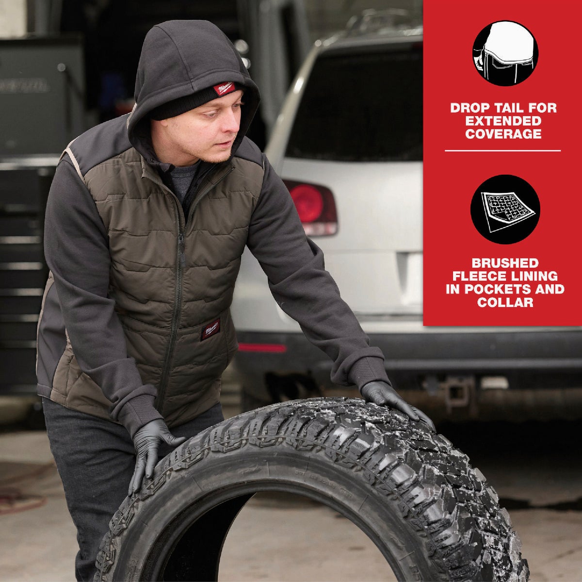 Milwaukee FREEFLEX Men's XL Brown Lightweight Insulated Vest Image 5