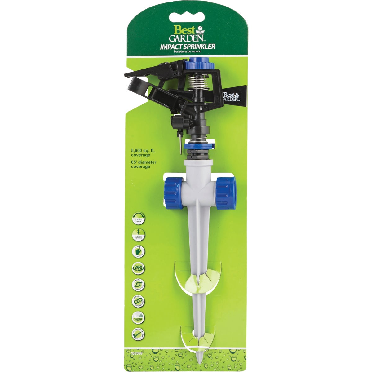 Best Garden Poly 5600 Sq. Ft. Spike Impulse Sprinkler Image 2