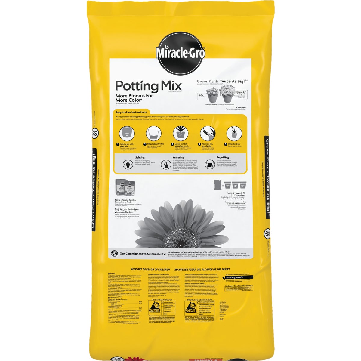 Miracle-Gro 50 Qt. Container Plant Potting Mix Image 2
