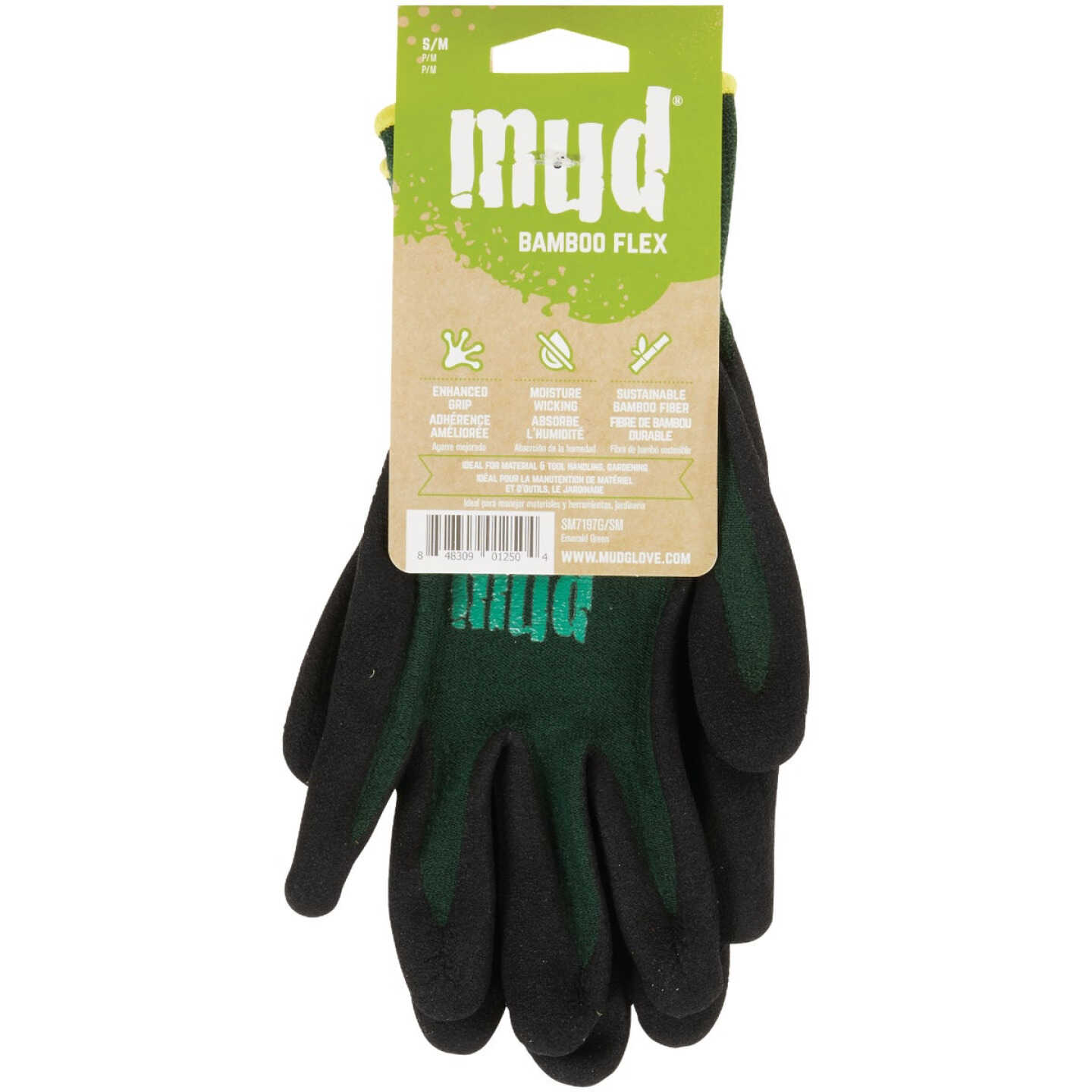 Mud Bamboo Flex Small/Medium Emerald Green Garden Glove Image 2