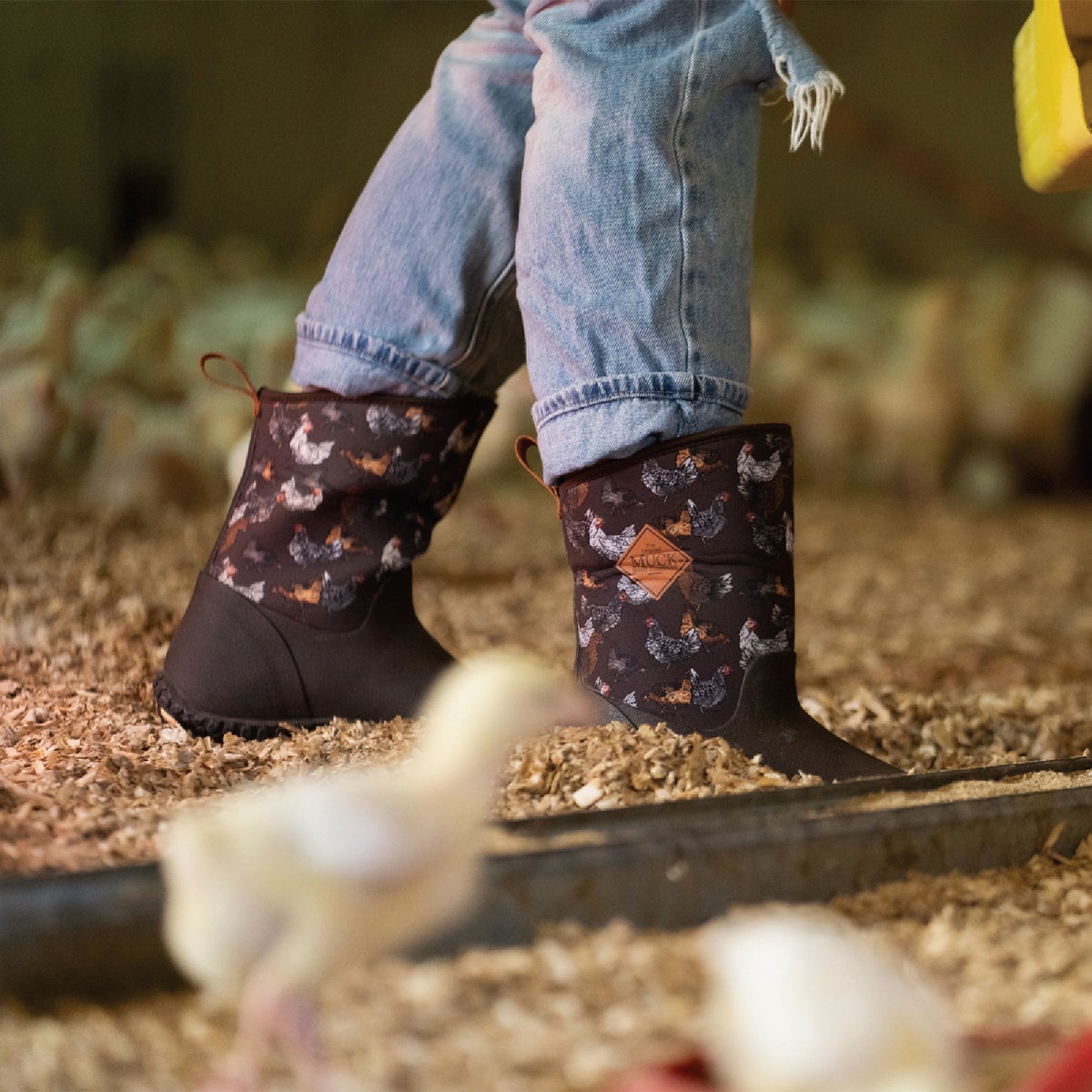 The Muck Boot Company Muckster II Women's Brown Chicken Print Mid Boot, Size 10 Image 2