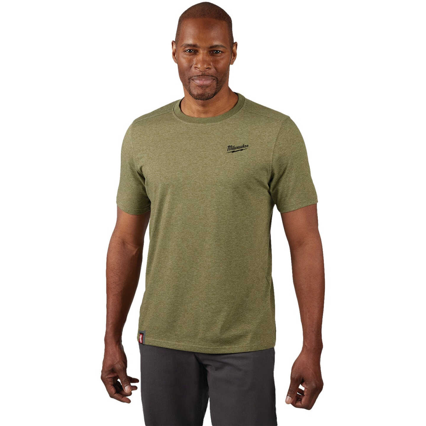 Milwaukee FREEFLEX Men's XL Green Hybrid Short Sleeve Work Shirt Image 1