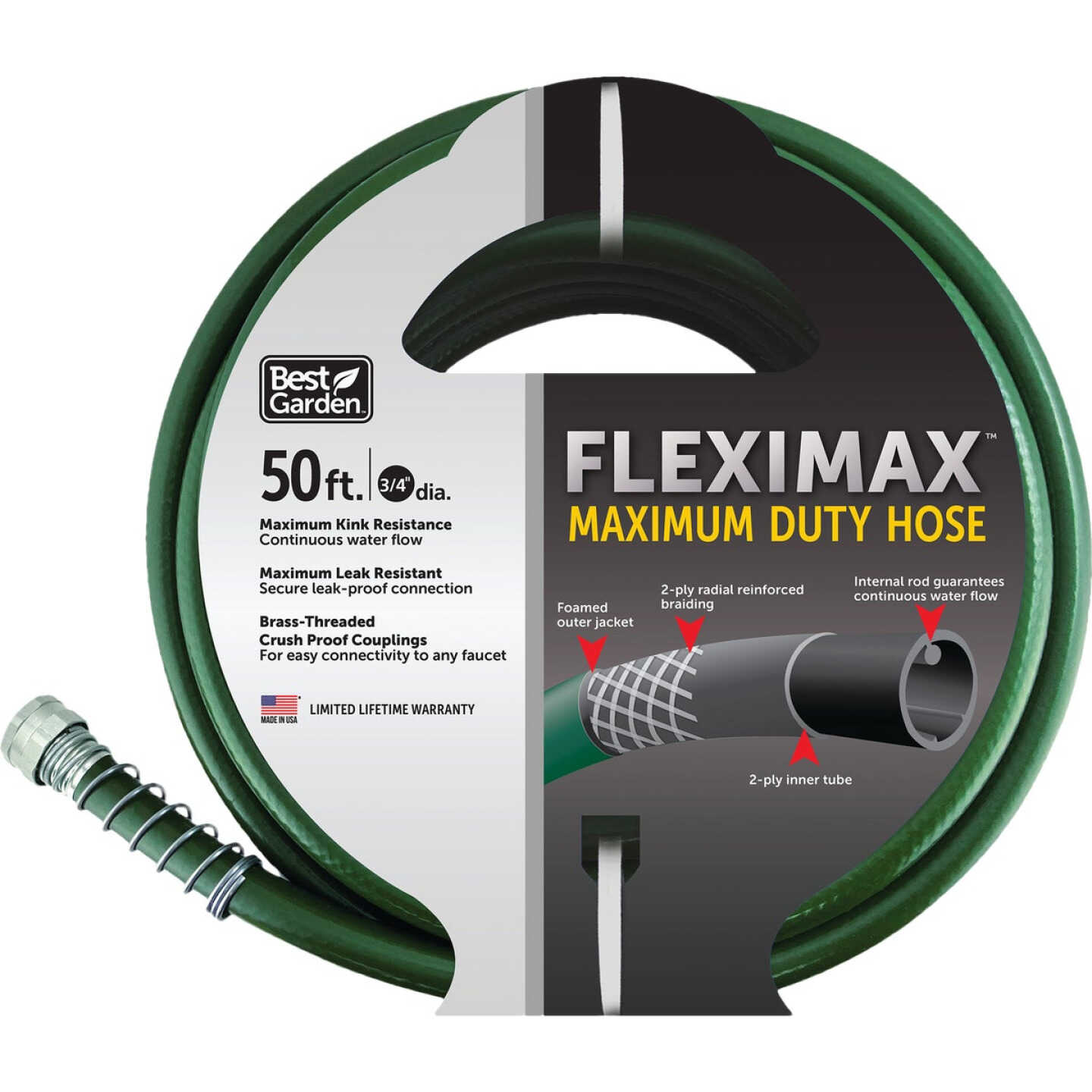 Best Garden 3/4 In. x 50 Ft. FlexiMAX Heavy Duty Hose Image 1