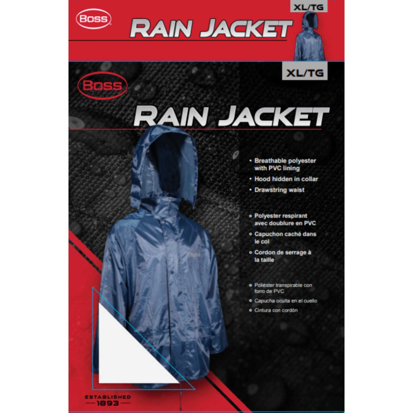 Boss XL Polyester Rain Jacket Image 2