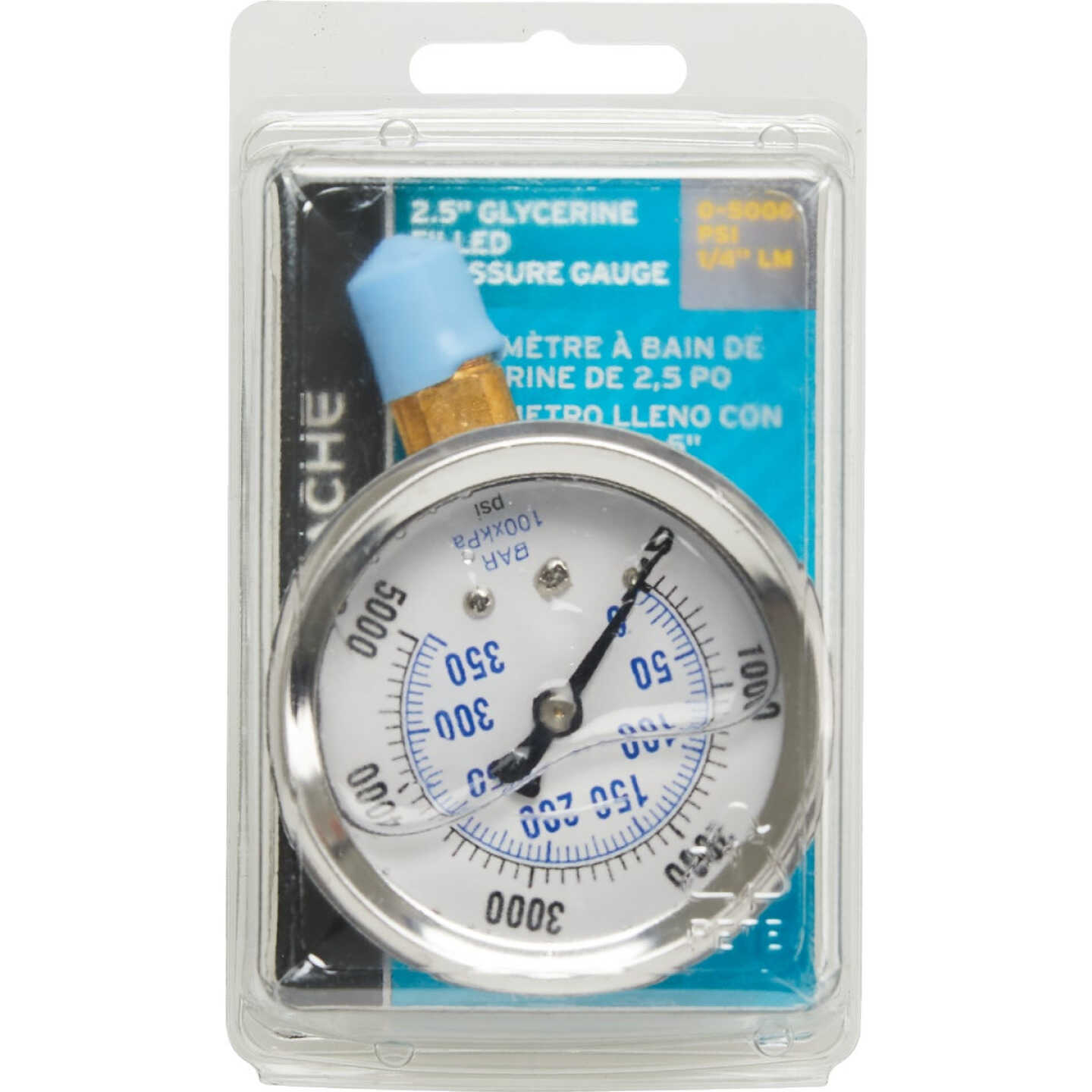 Apache 2.5 In. 5000 PSI Glycerine Filled Pressure Gauge Image 2