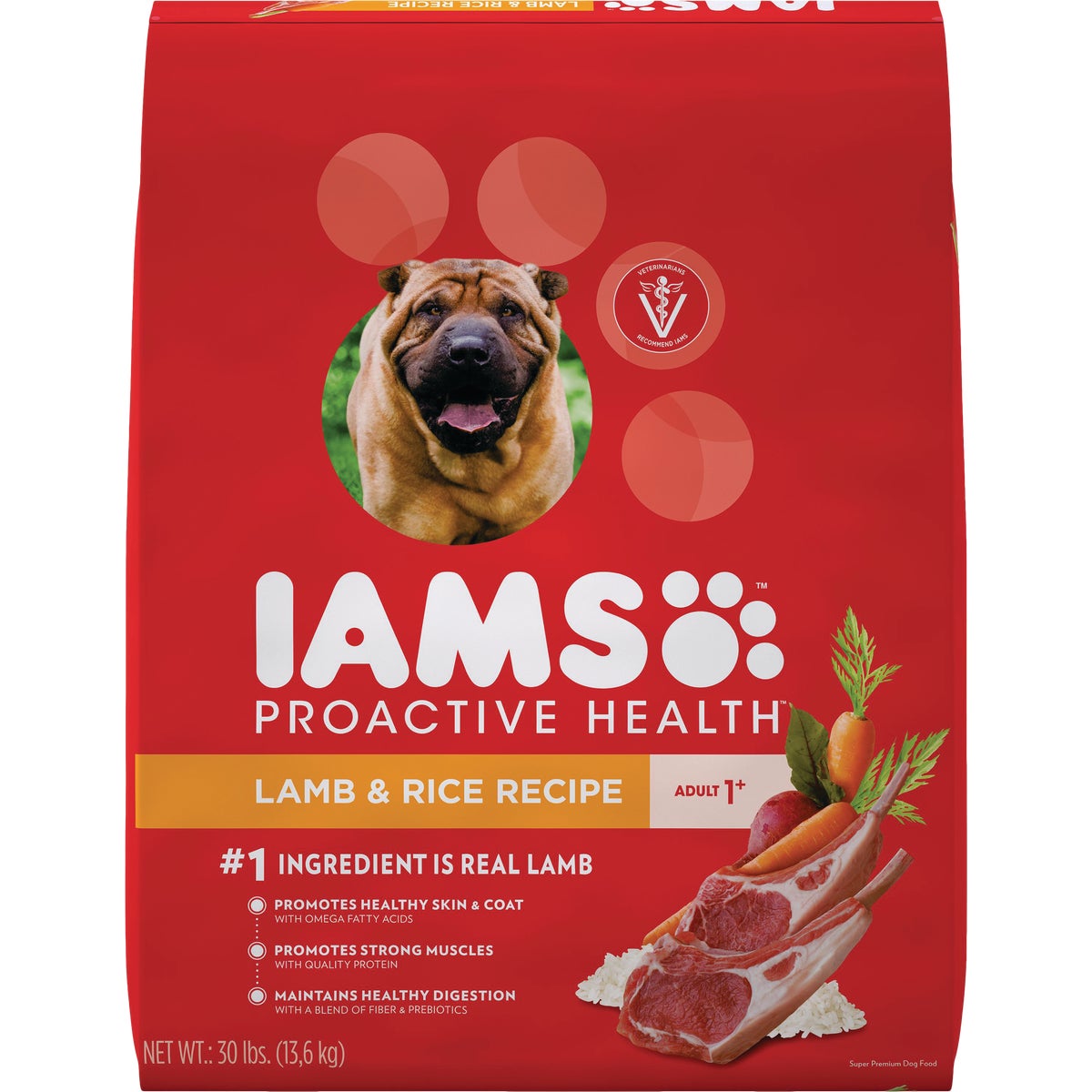 IAMS Proactive Health Lamb Meal & Rice Formula 30 Lb. Adult Dry Dog Food Image 1