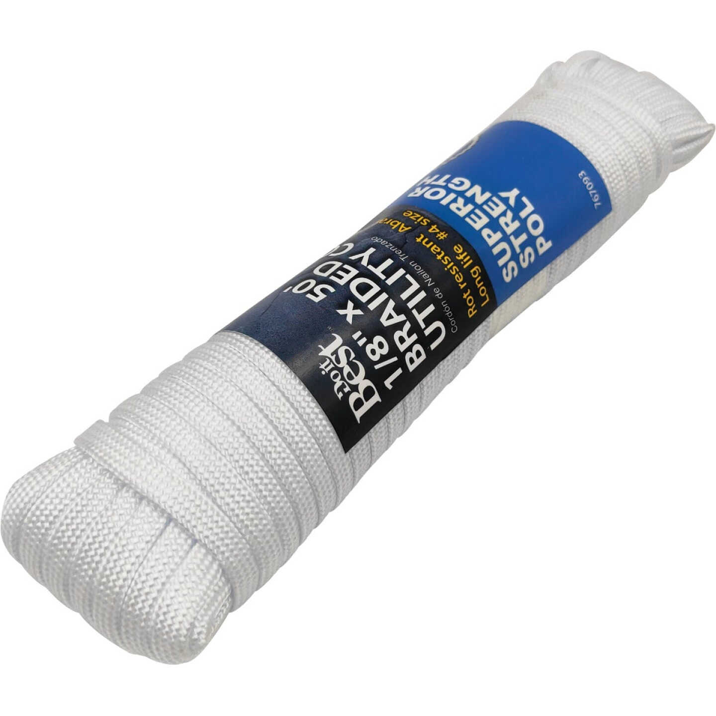 Do it Best 1/8 In. x 50 Ft. White Braided Polypropylene Paracord Image 2