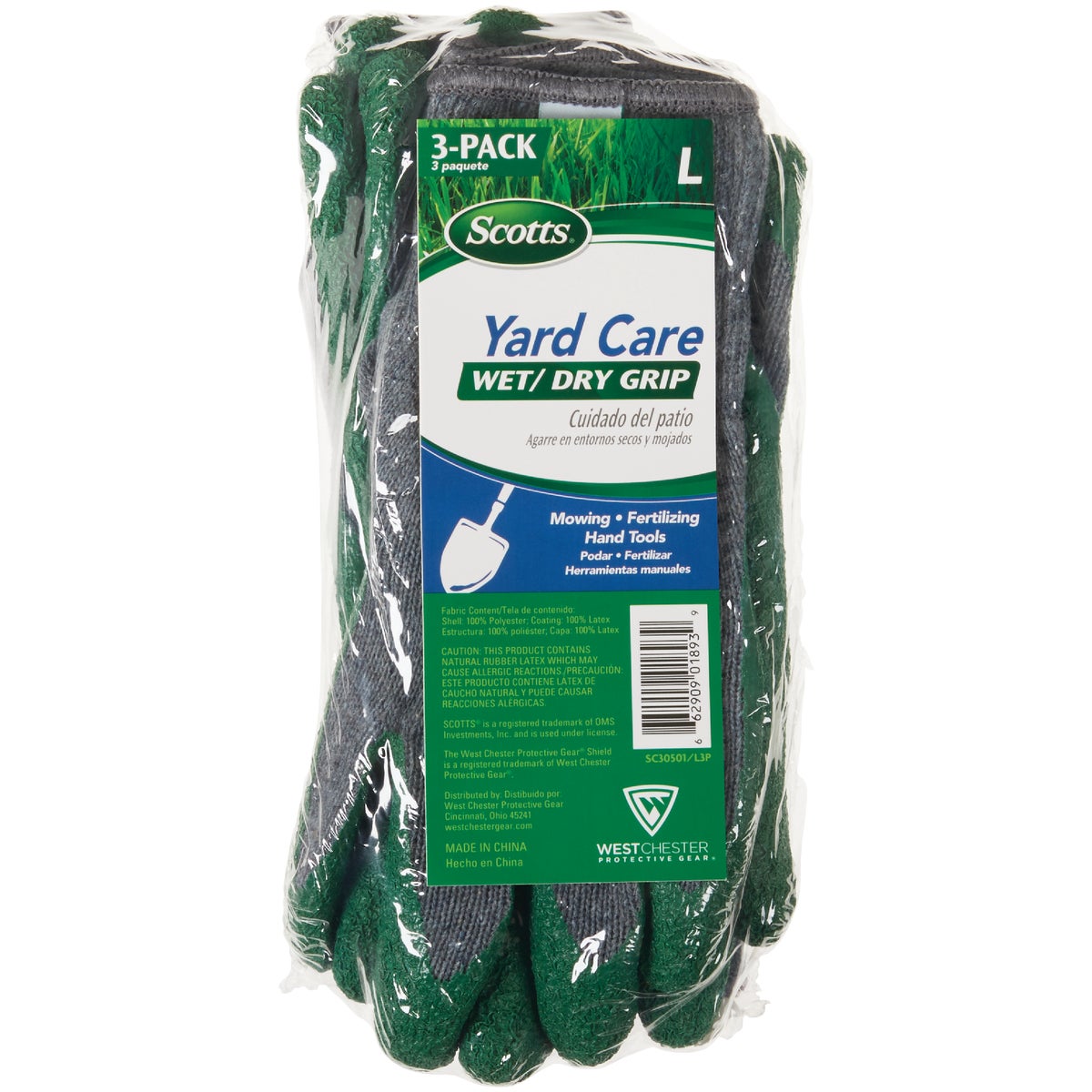Scotts Yard Care Wet/Dry Grip Glove, Large (3-Pack) Image 2