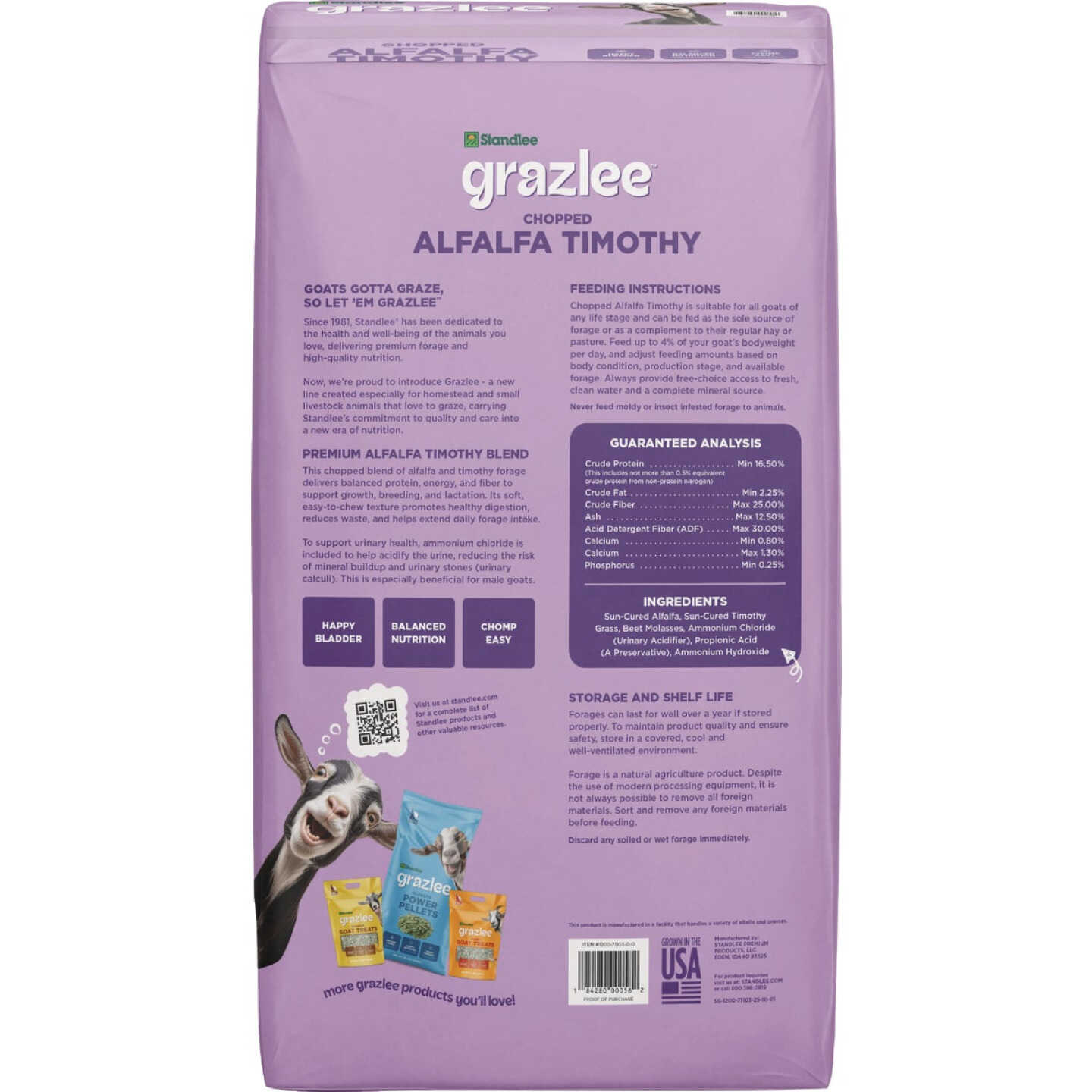 Standlee Grazlee 35 Lb. Alfalfa Timothy Chopped Goat Forage Blend Image 2