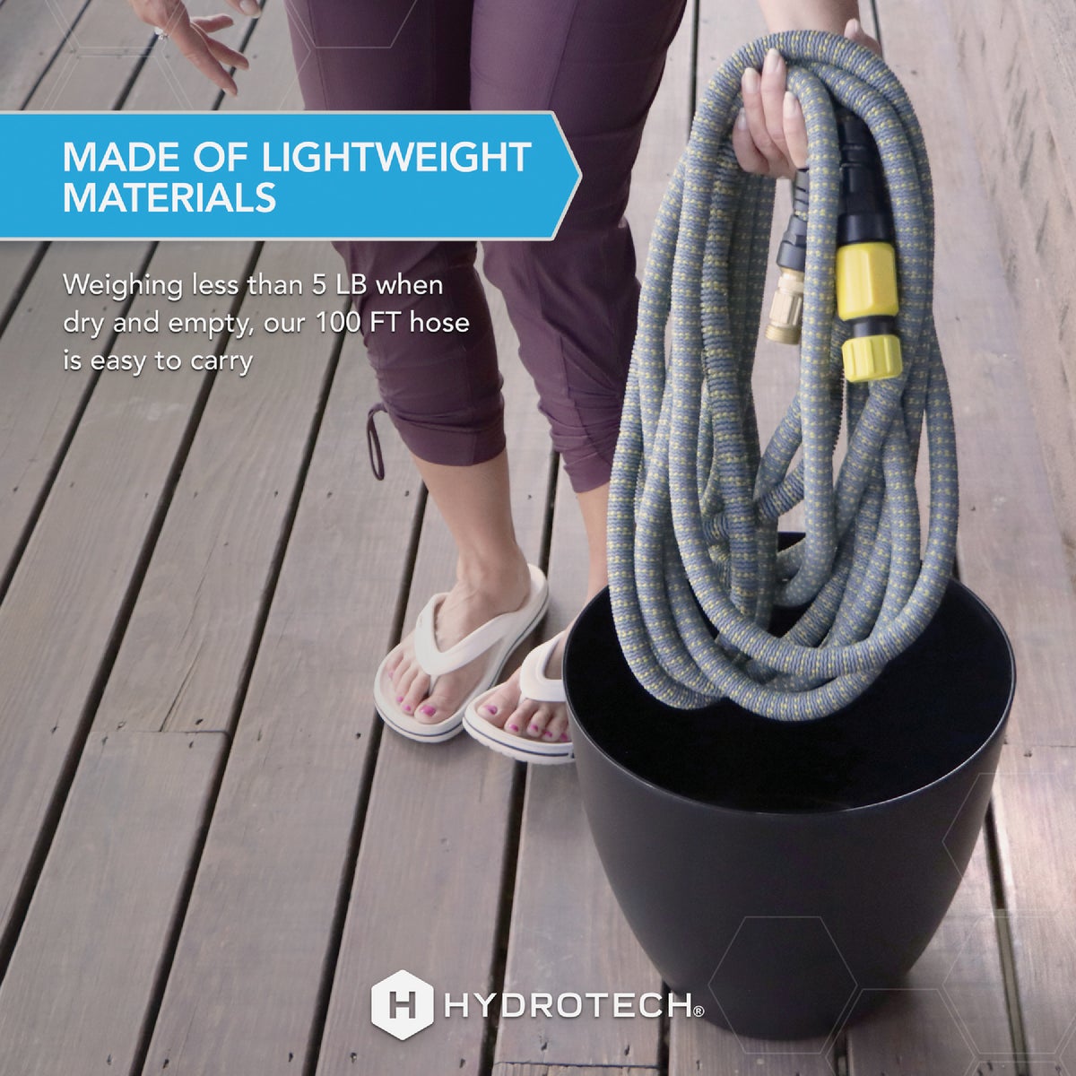 Hydrotech 5/8 In. x 100 Ft. Expandable Burst Proof Hose - Yellow Image 6