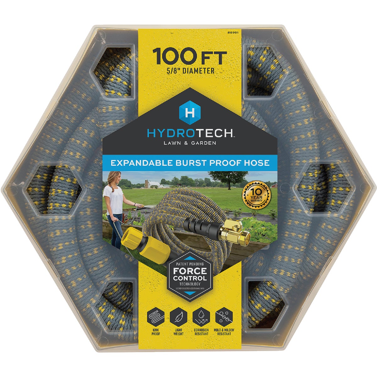 Hydrotech 5/8 In. x 100 Ft. Expandable Burst Proof Hose - Yellow Image 8