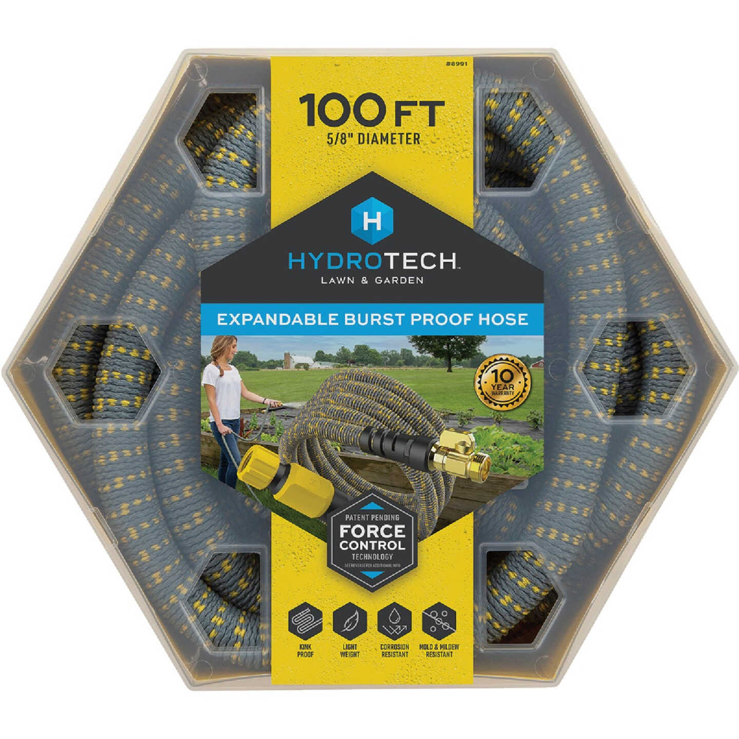 Hydrotech 5/8 In. x 100 Ft. Expandable Burst Proof Hose - Yellow Image 8