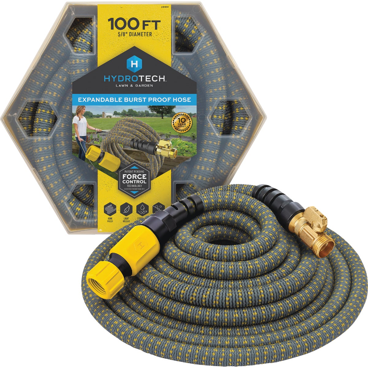 Hydrotech 5/8 In. x 100 Ft. Expandable Burst Proof Hose - Yellow