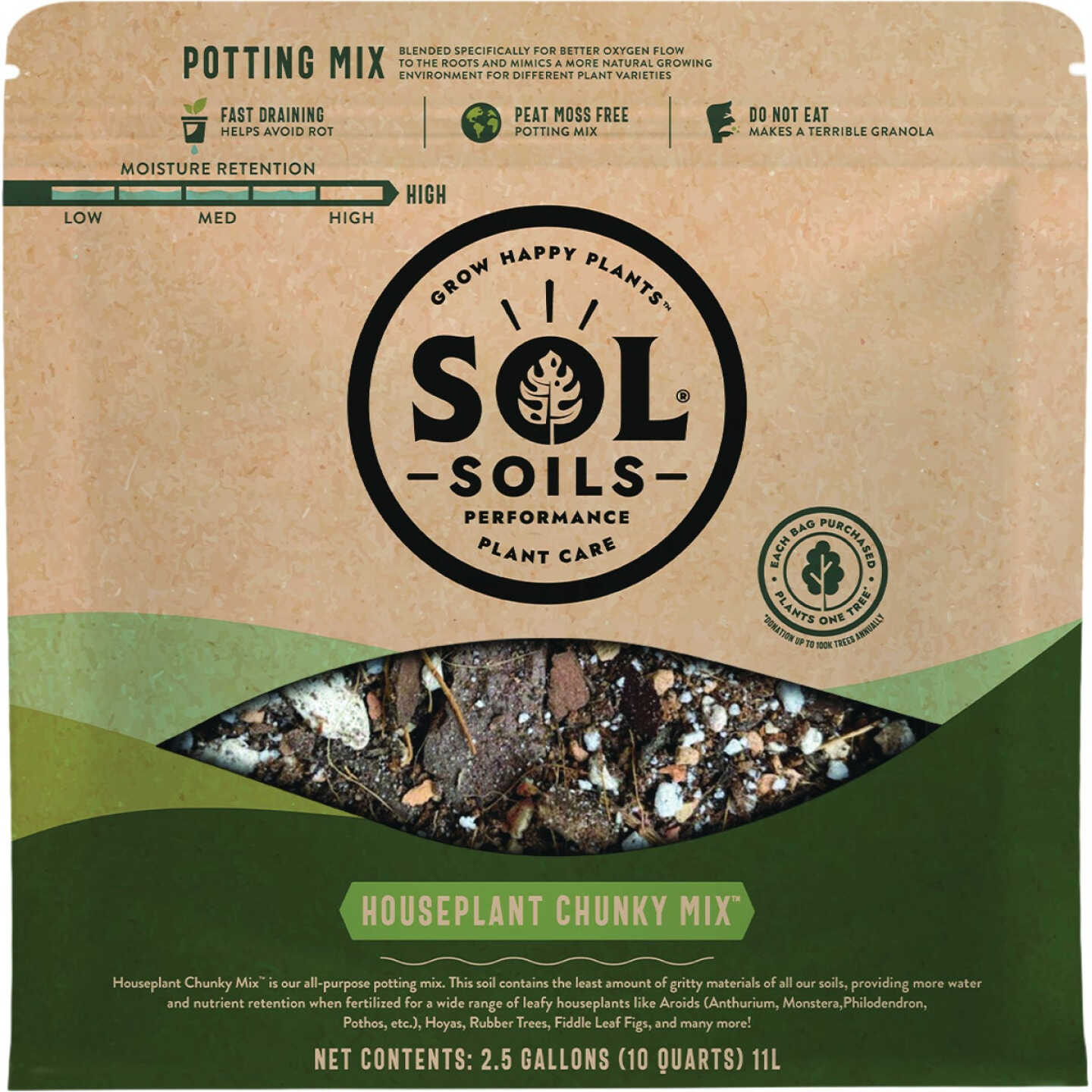 Sol Soils 10 Qt. Houseplant Chunky Mix Image 1