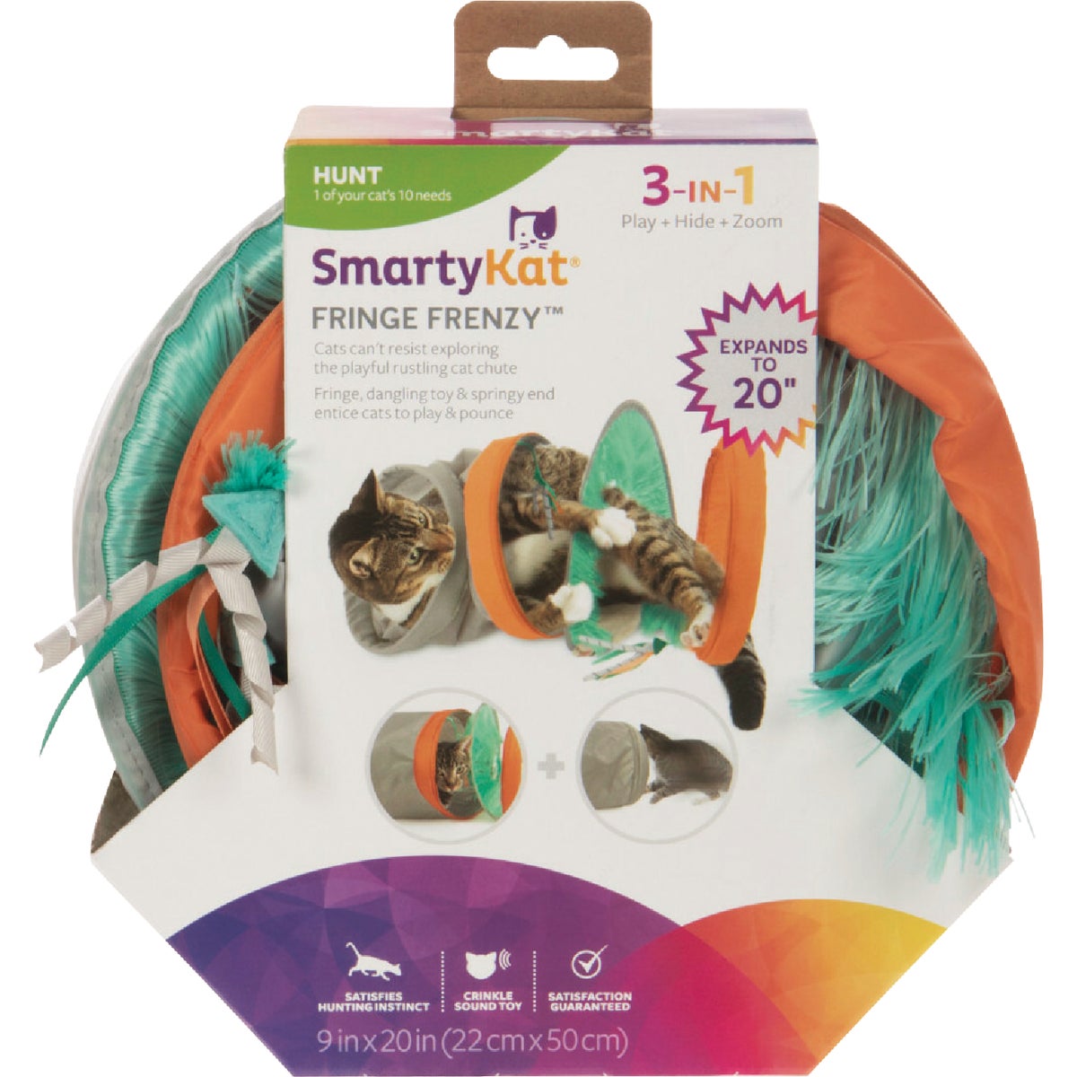 SmartyKat Fringe Frenzy Spring Tunnel Cat Toy