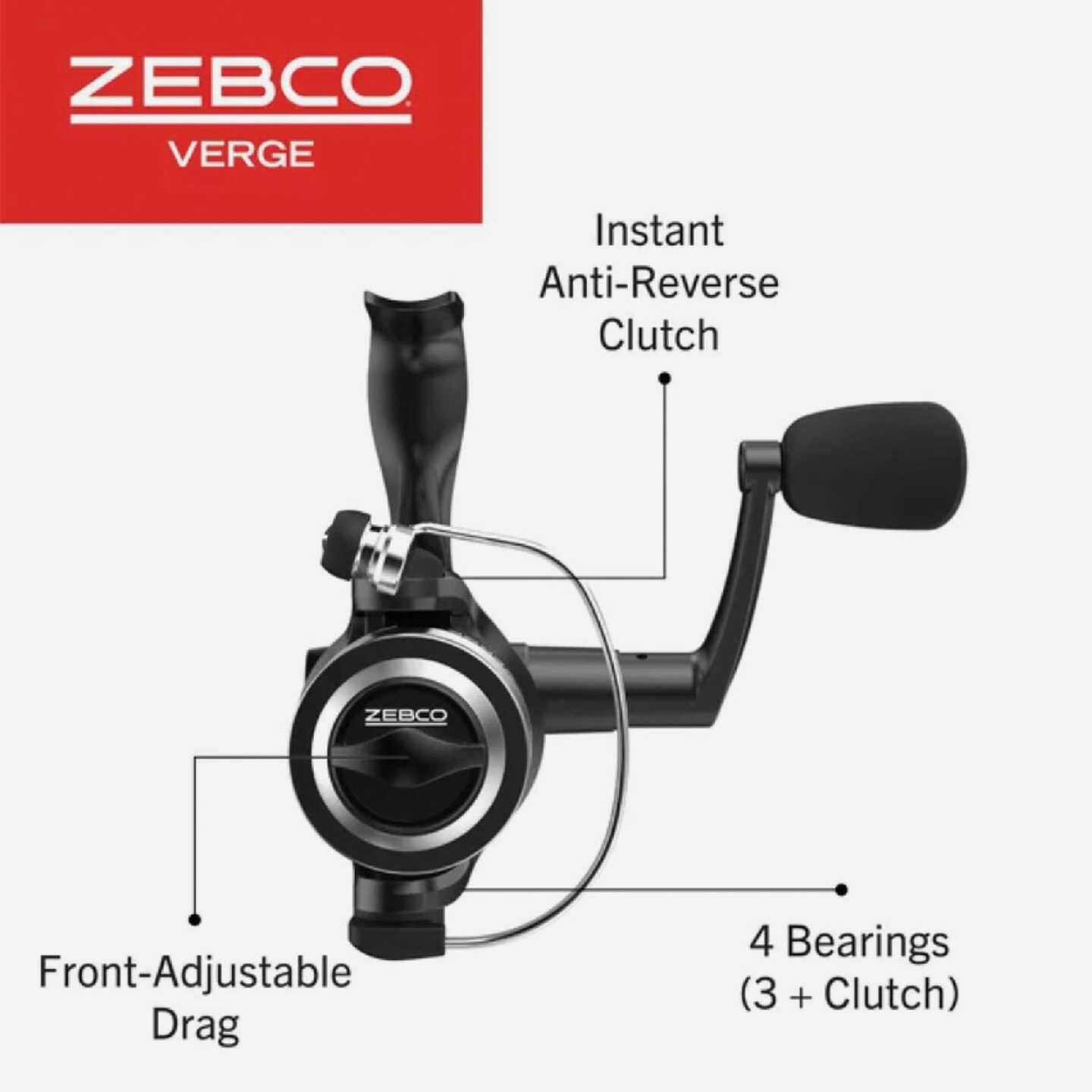 Zebco Verge Size 20 20 Lb. Spinning Fishing Reel Image 3