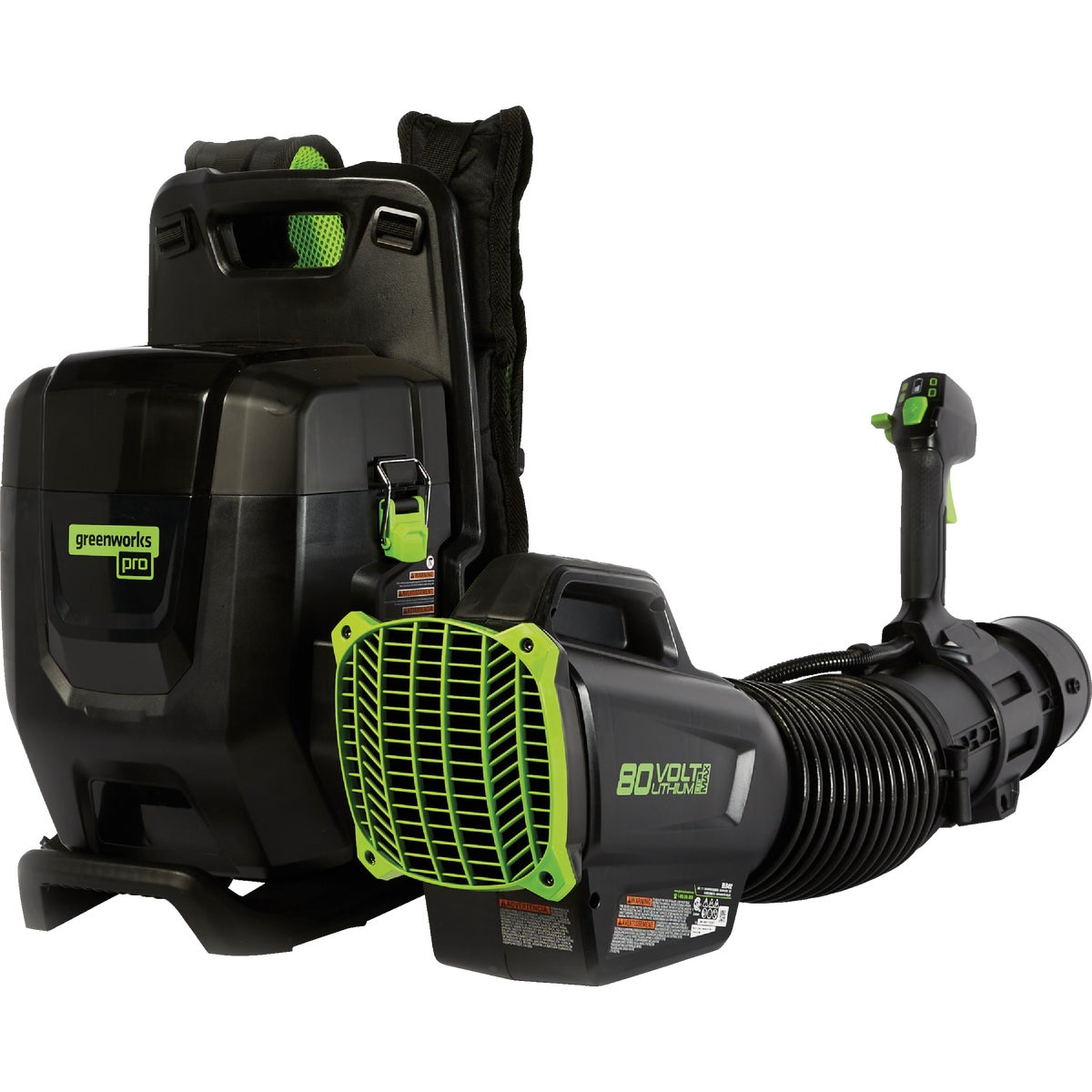 Greenworks 80V 690 CFM 165 MPH Dual-Port Backpack Blower with (2) 4.0 Ah Batteries & Charger