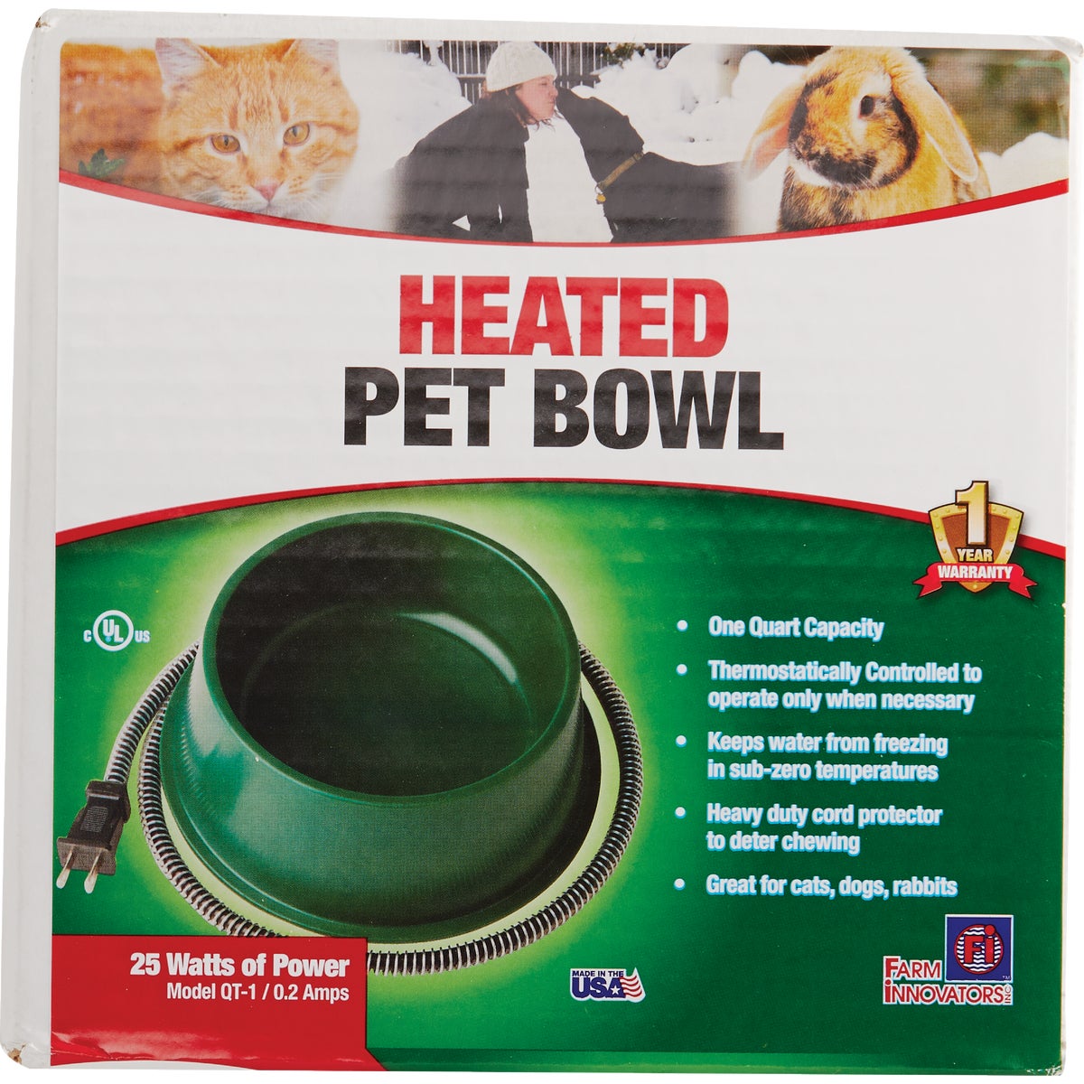 Farm Innovators 1 Qt. Plastic Heated Pet Bowl Image 3