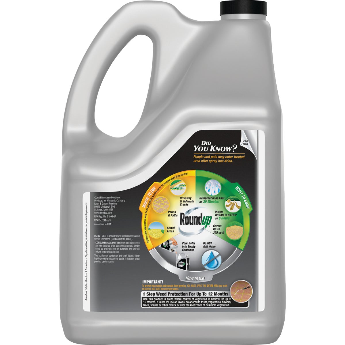 Roundup Dual Action 365 1.25 Gal. Exclusive Formula Refill Weed & Grass Killer Image 9