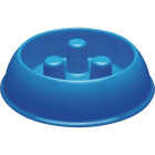 Boss Pet Pro Select 40 Oz. Blue Plastic Slow Feeder Bowl Image 1