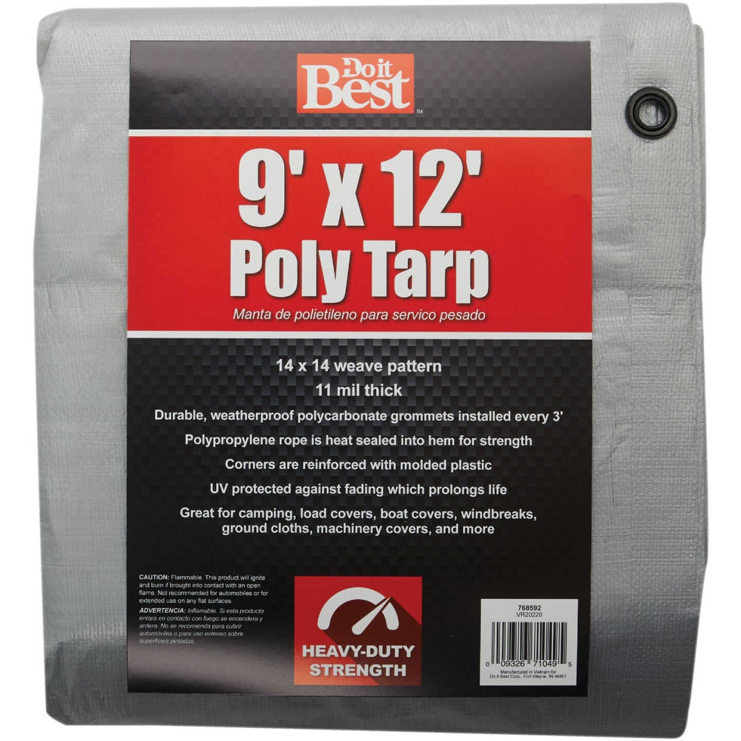 Do it Best Silver Woven 9 Ft. x 12 Ft. Heavy Duty Poly Tarp Image 1