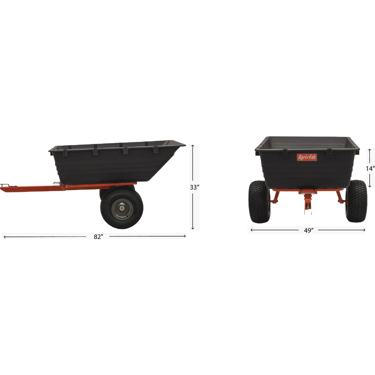 Agri-Fab 1000 Lb. ATV/UTV Poly Swivel Tow-Behind Dump Cart Image 5
