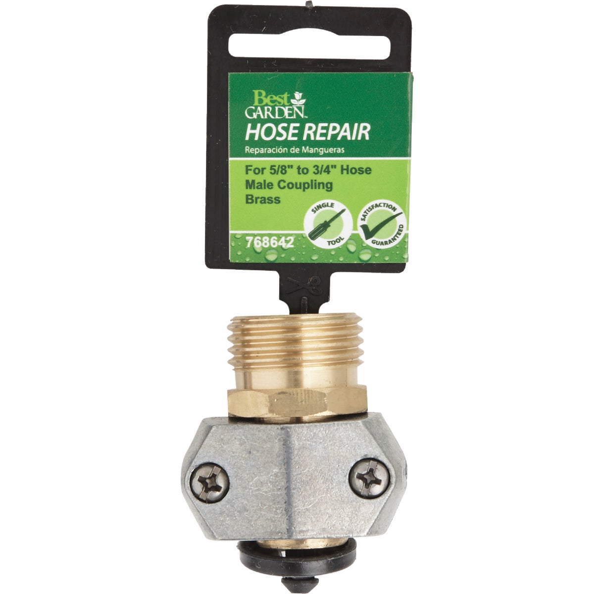 Best Garden 5/8 In. or 3/4 In. Male Metal Hose End Mender Hose Coupling Image 2