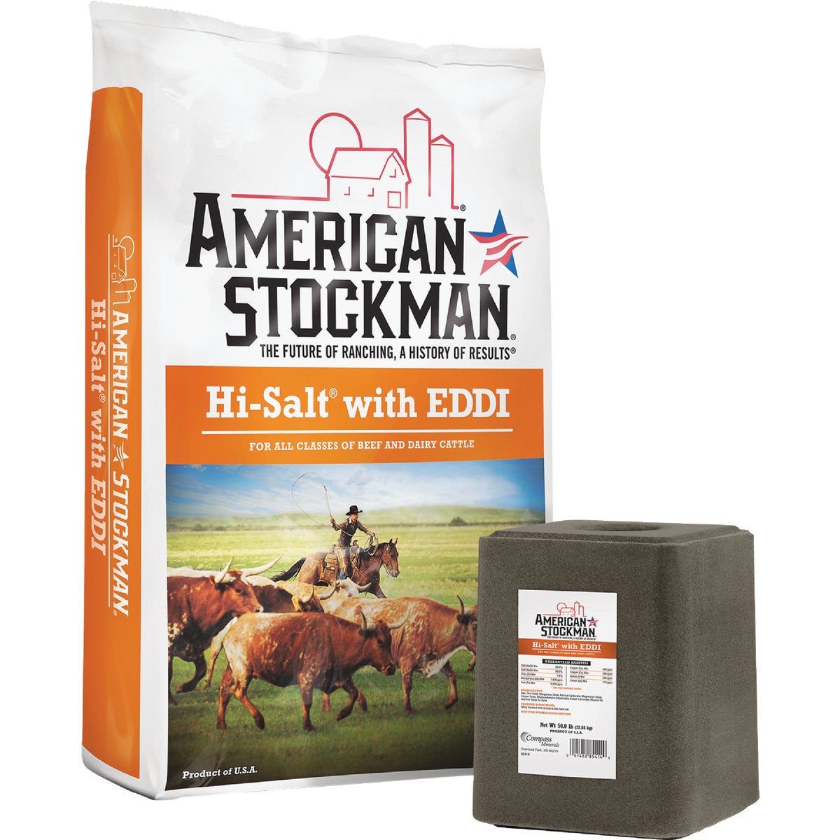 American Stockman Hi-Salt with EDDI 50 Lb. Trace Mineral Salt Image 2