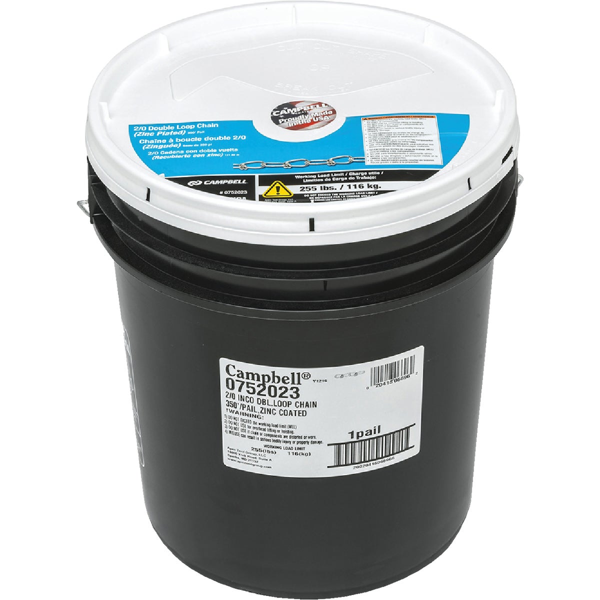 Campbell #2/0 350 Ft. Zinc-Plated Low-Carbon Steel Coil Chain Image 2