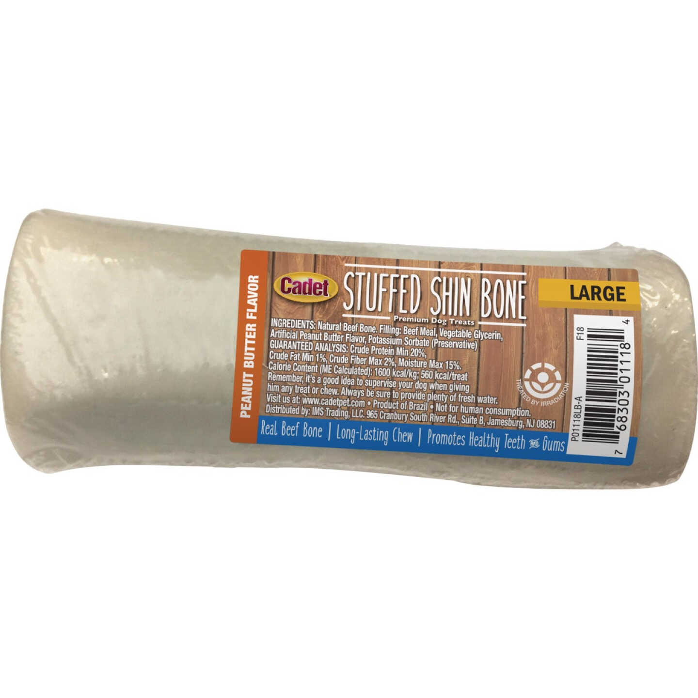 Cadet Peanut Butter Flavor Stuffed Large Shin Bone Image 1