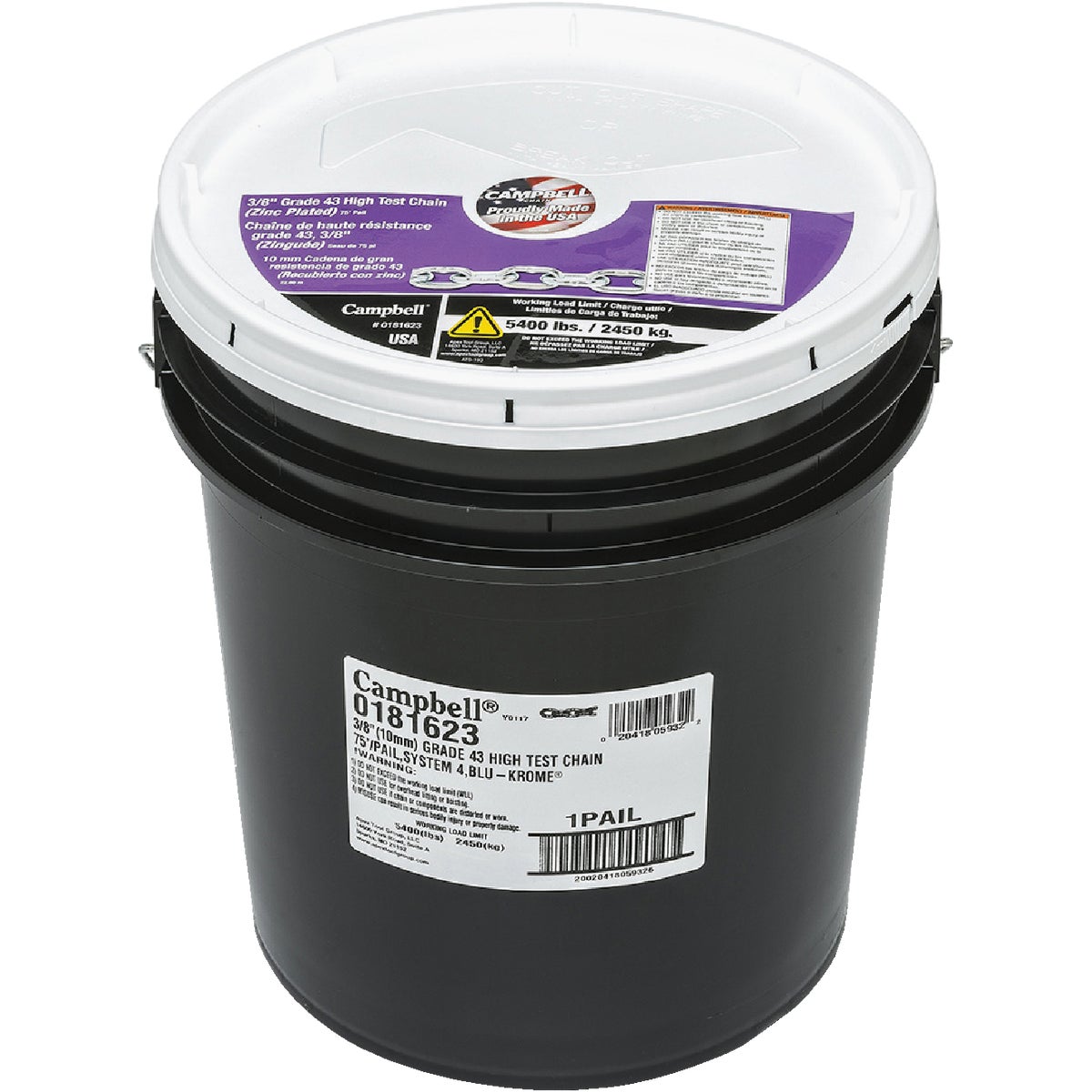 Campbell 3/8 In. 75 Ft. Zinc-Plated Carbon Steel Coil Chain Image 2