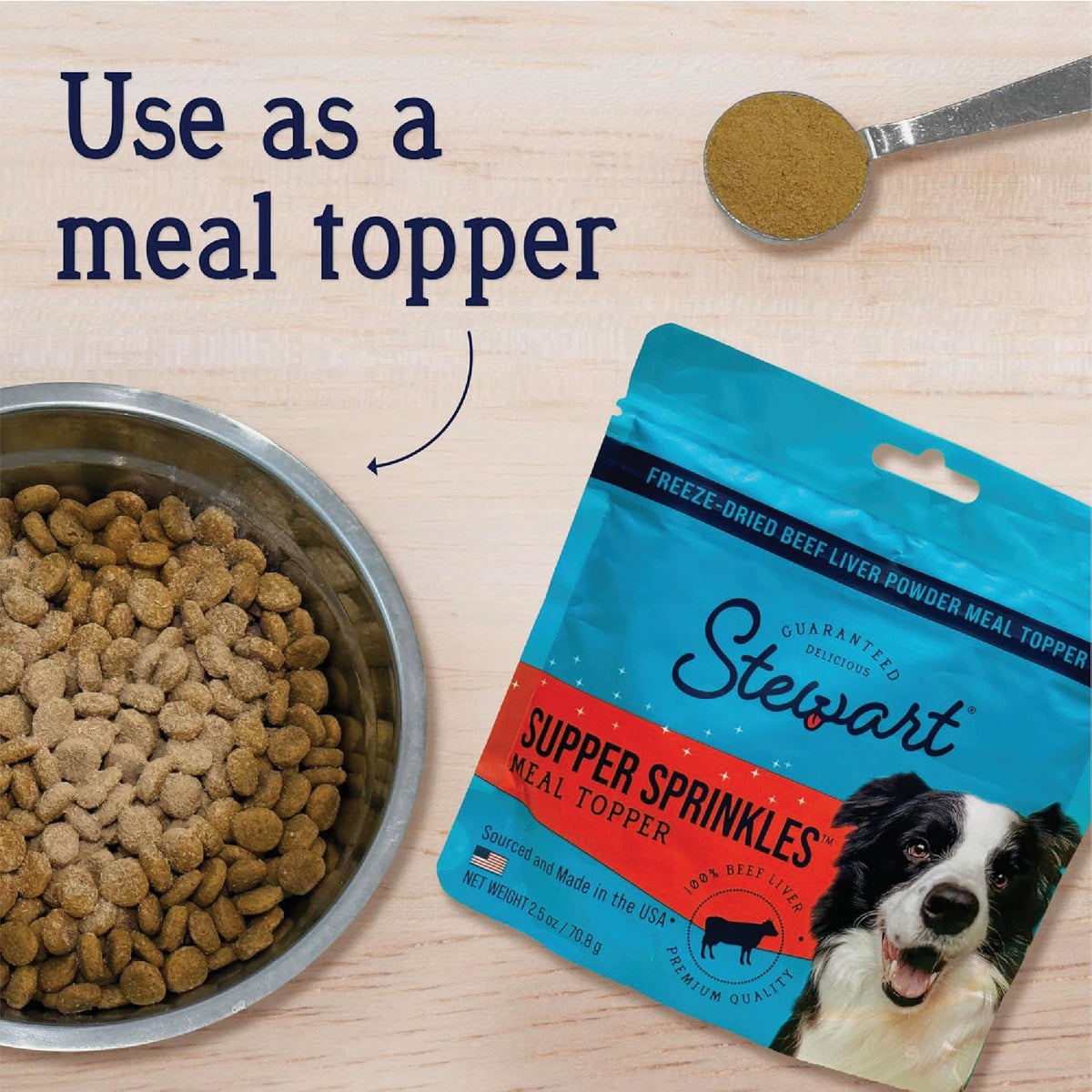 Stewart Supper Sprinkles 2.5 Oz. Beef Liver Dog Meal Topper Image 3