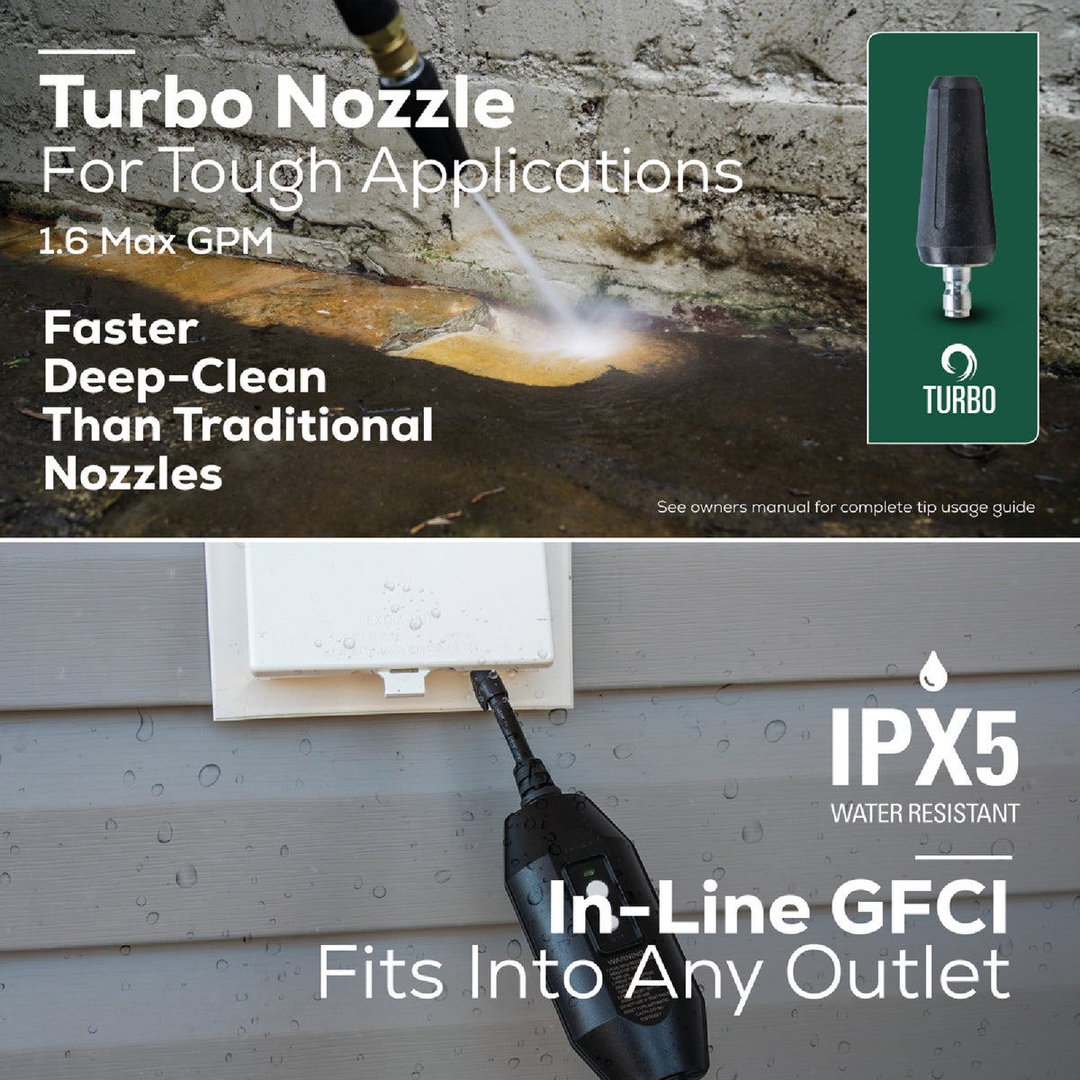 Greenworks 3000 PSI 2.0 GPM Cold Water Corded Electric Pressure Washer Image 2