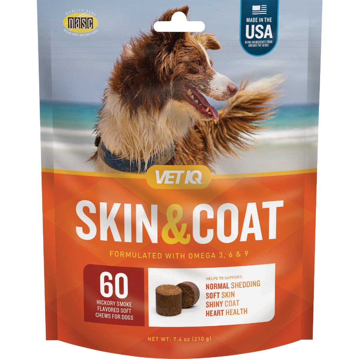 VetIQ 7.4 Oz. Skin & Coat Chews (60-Pack)
