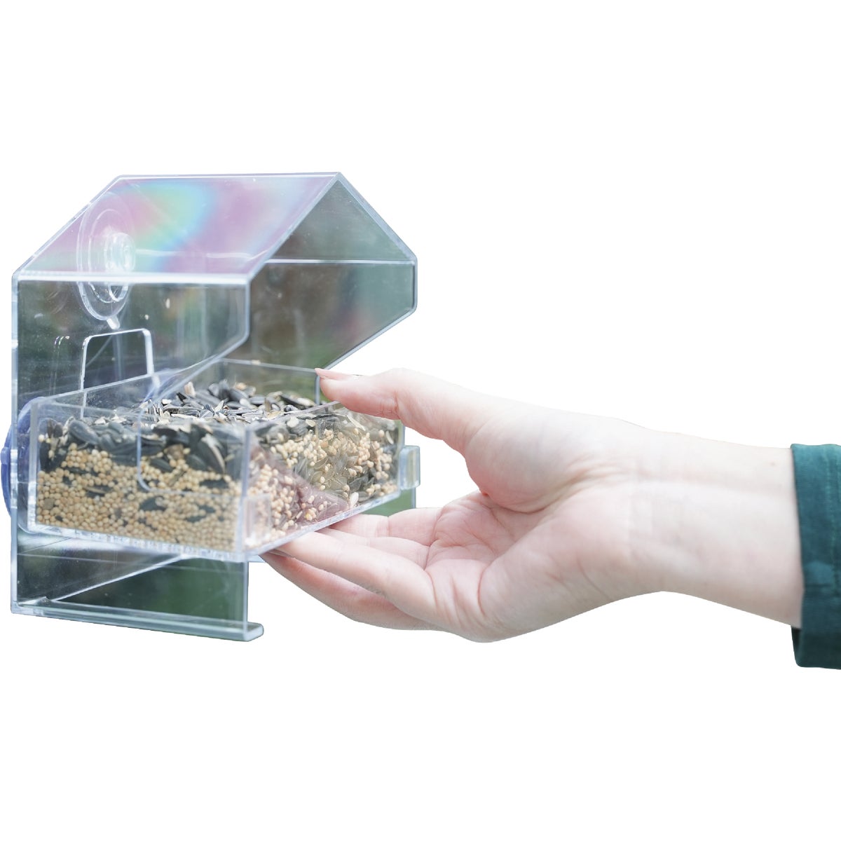 Perky-Pet Clear Plastic 1/2 Lb. Capacity Window Bird Feeder Image 2