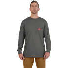 Milwaukee GridIron Small Gray Long Sleeve Heavy-Duty Pocket T-Shirt Image 3