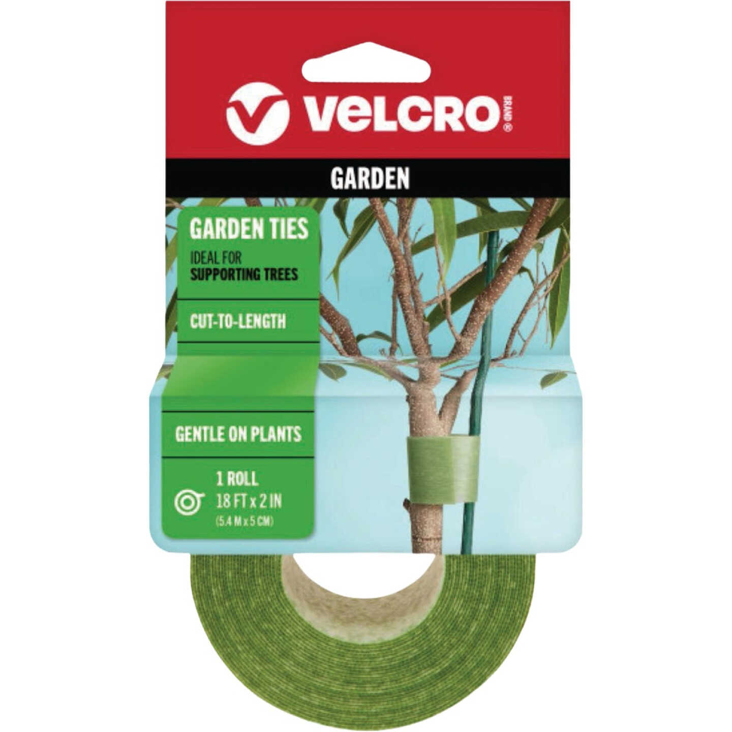 VELCRO Brand One-Wrap 2 In. x 18 Ft. Green Tree Tie Roll Image 1