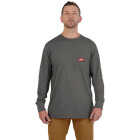 Milwaukee GridIron XL Gray Long Sleeve Heavy-Duty Pocket T-Shirt Image 3
