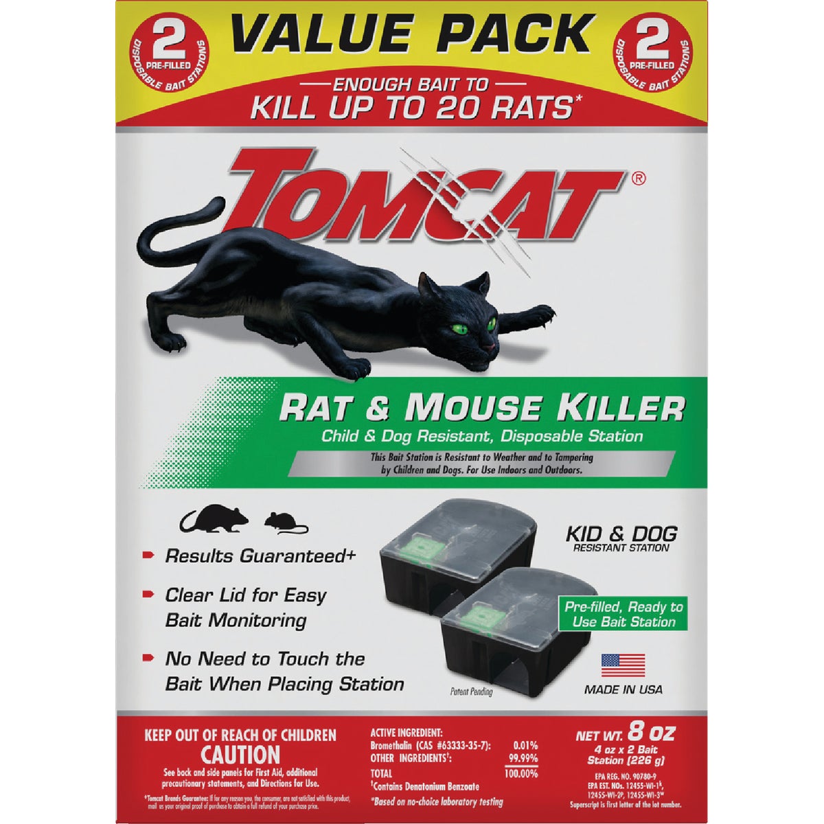 TOMCAT Disposable Bait Station Rat & Mouse Killer (2-Pack)